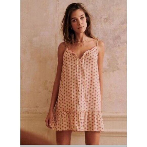 Sezane Victorine Floral Babydoll Nightdress Organic Cotton 42/10 - Picture 7 of 7